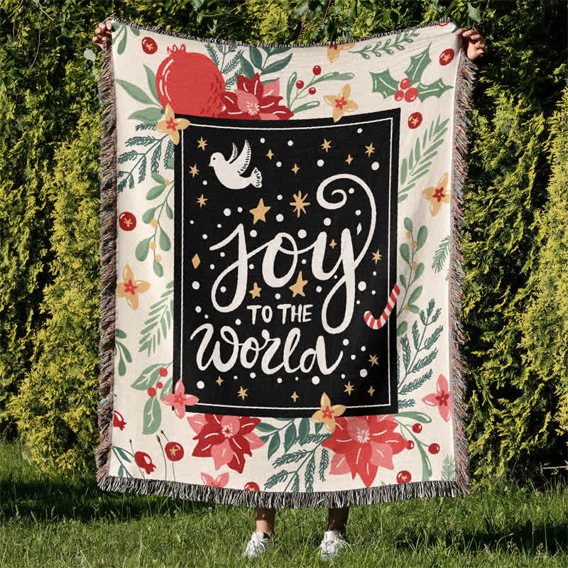 "Joy To The World" Tassel Blanket