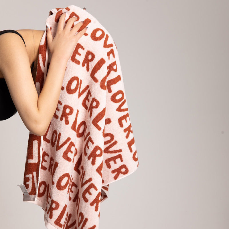 "LOVE" Print Breathable Cotton Towel