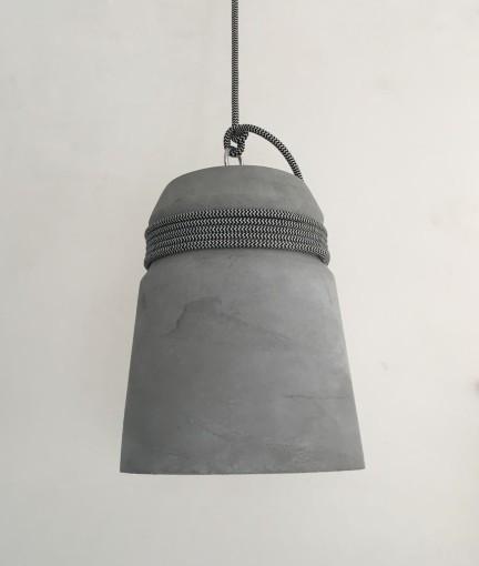 Concrete Cord wrapped Monolith Minimalist Pendant Light
