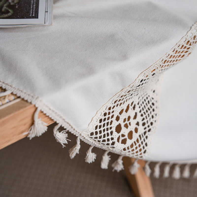 Beige Splicing Hollow-Out Light Filtering Curtain