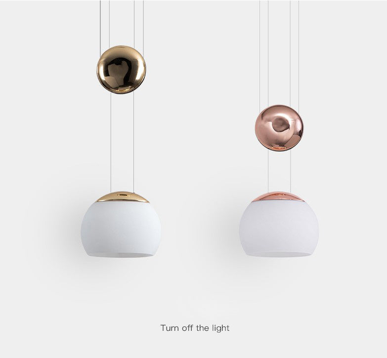 Adjustable Pulley Hemisphere Glass Pendant