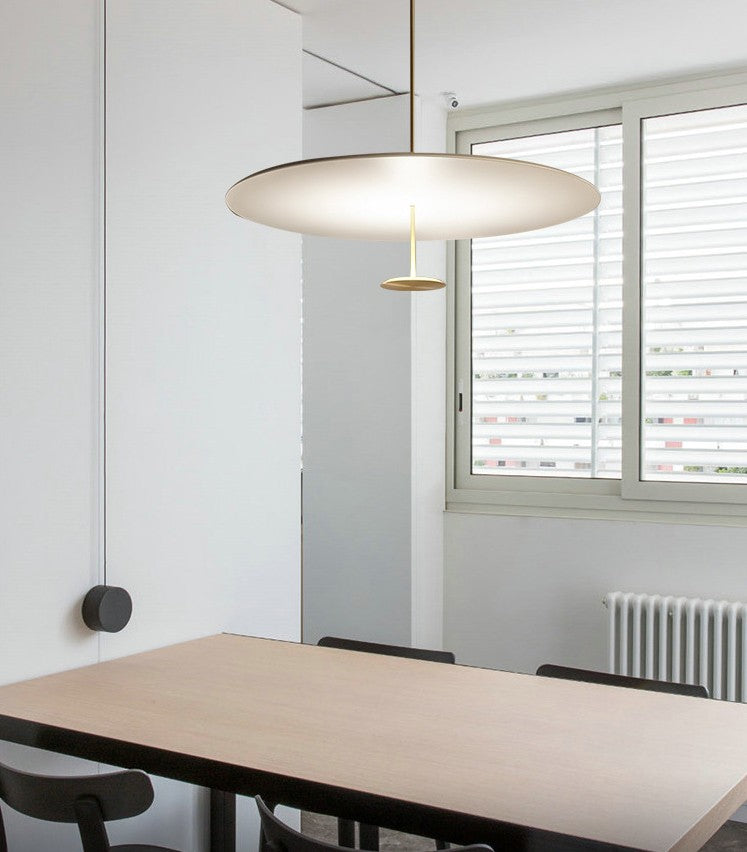 Classic 1-Light Black Disc LED Pendant Light