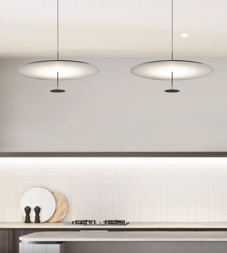 Classic 1-Light Black Disc LED Pendant Light