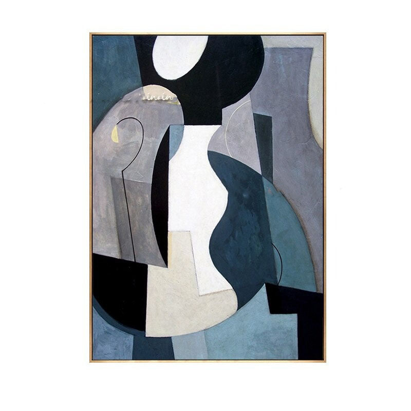 Disjointed in Blue Hand Painted Canvas