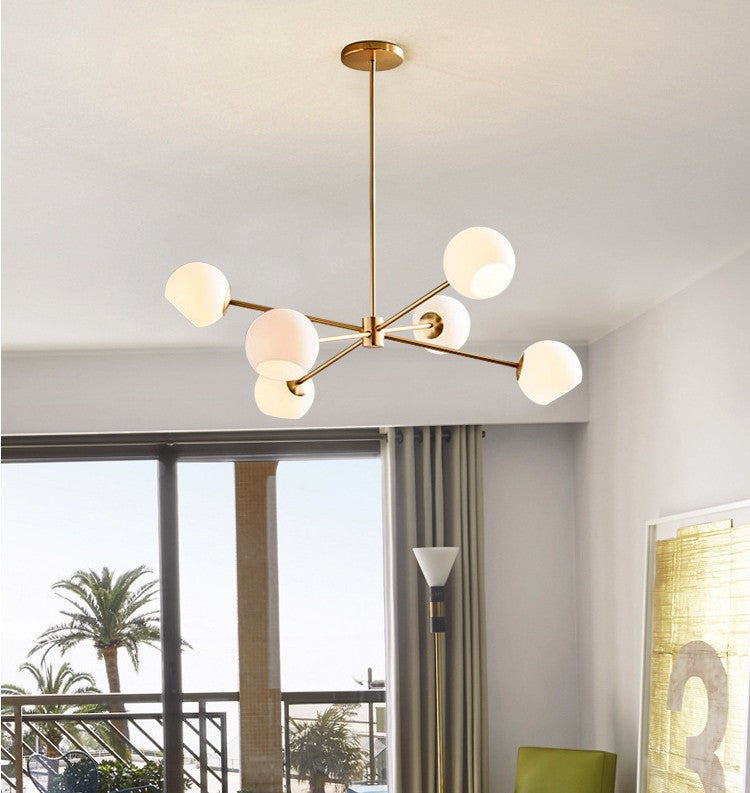 6-Light Notch Branches Glass Chandelier
