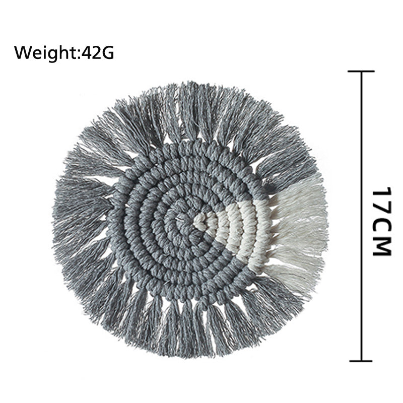 Bohemia Woven Hand-Made Cotton Linen Placemats Coasters (3PCS)