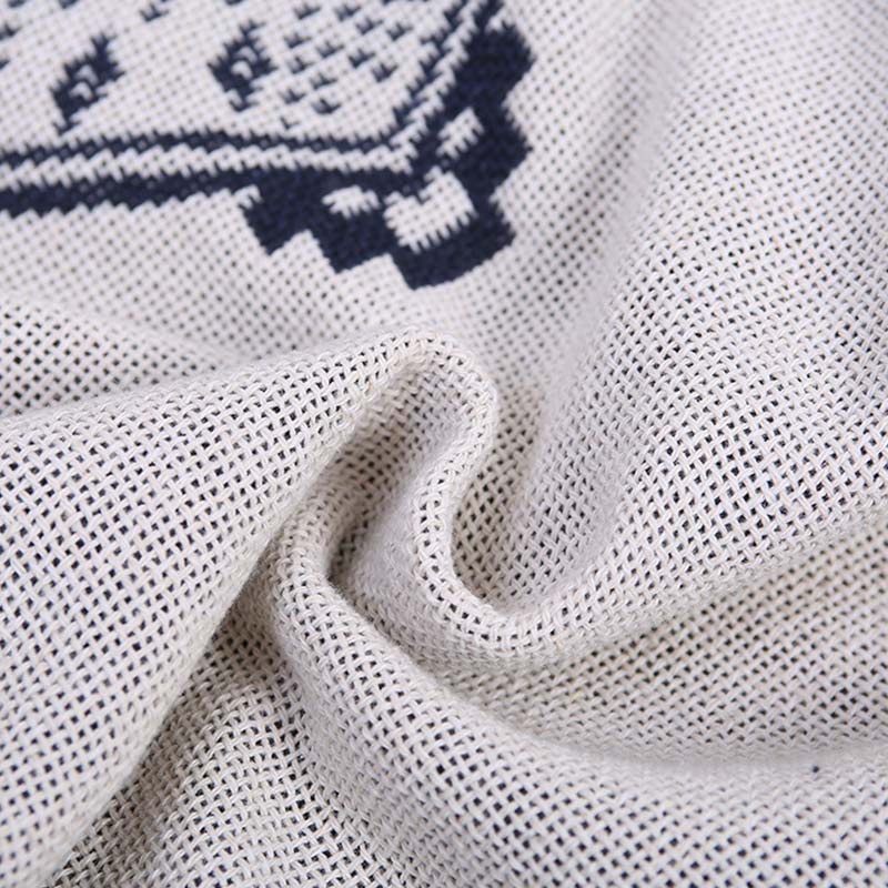 Bohemian Black & White Plaid Tassel Blanket