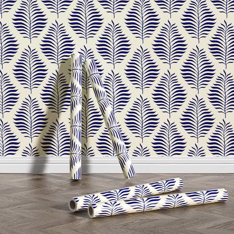 Blue Botanical Pattern Peel & Stick Wallpaper (1 roll)