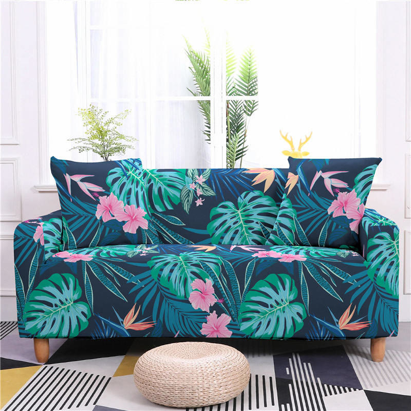 Blooming Flower Monstera Elastic Sofa Cover