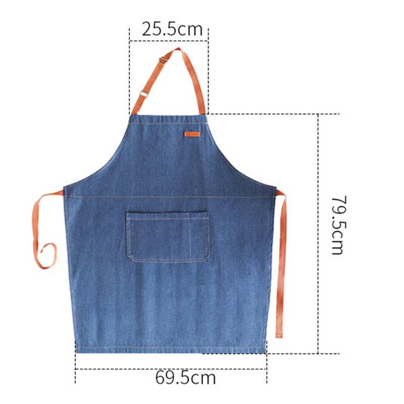 Adjustable Denim Apron with Pocket