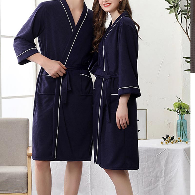 3/4 Sleeve Waffle Weave Pajama Bathrobe
