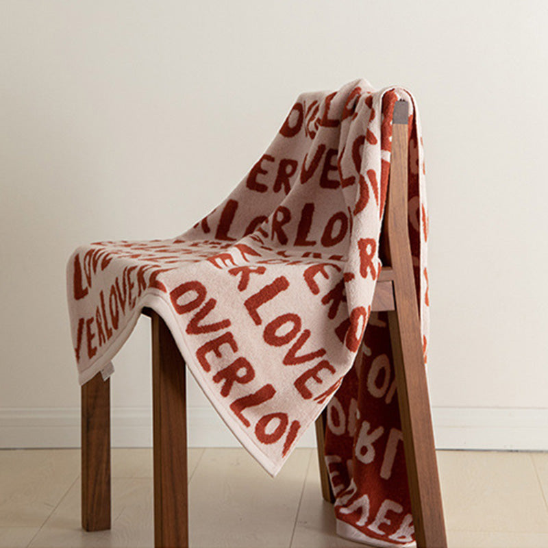 "LOVE" Print Breathable Cotton Towel