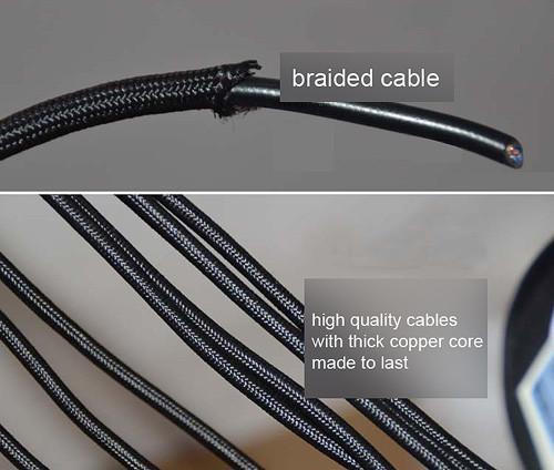 10 Light Cable Chandelier in black