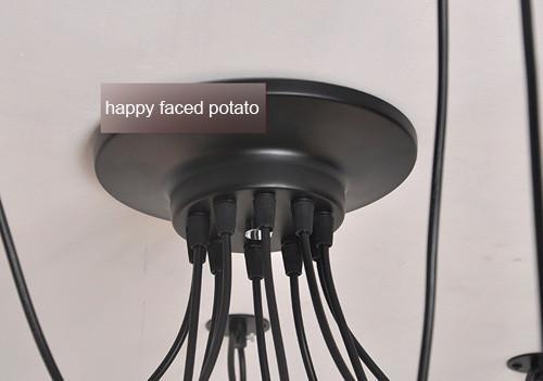 10 Light Cable Chandelier in black