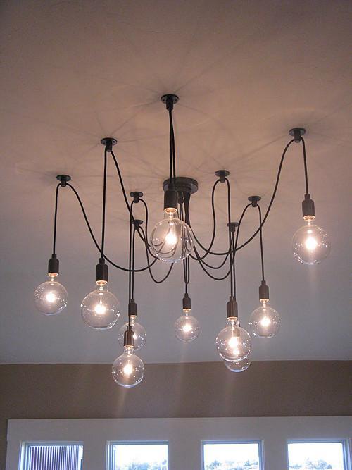 10 Light Cable Chandelier in black