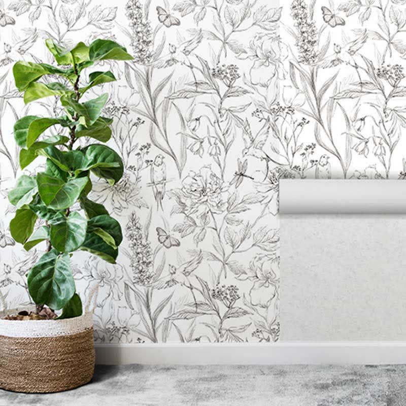 Bird Flower Waterproof Peel & Stick Wallpaper (1 roll)