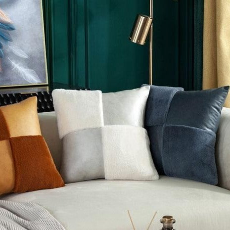 Elliott Faux Leather and Fur Pillow Covers