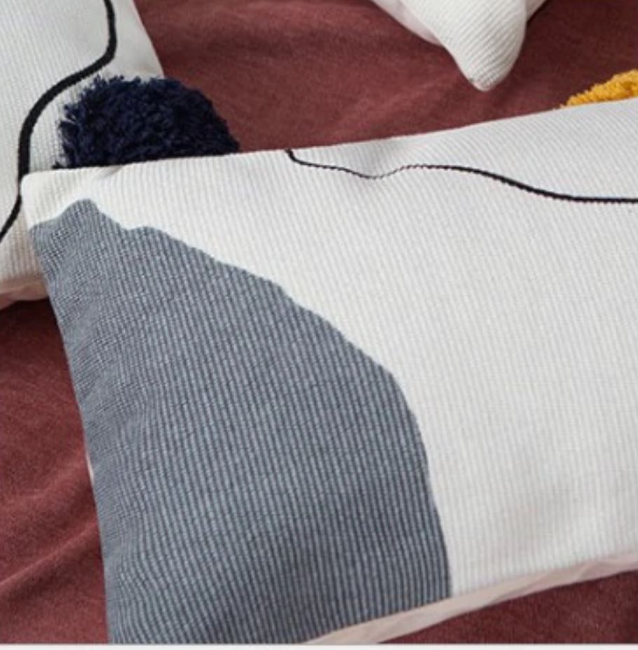 Epsilon Abstract Embroidered Pillow Cover