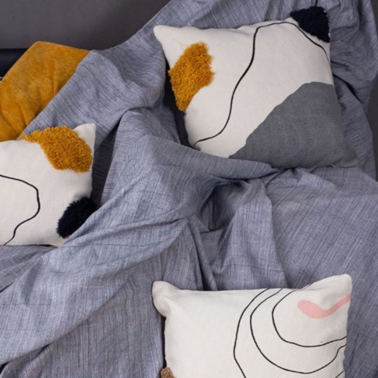 Epsilon Abstract Embroidered Pillow Cover