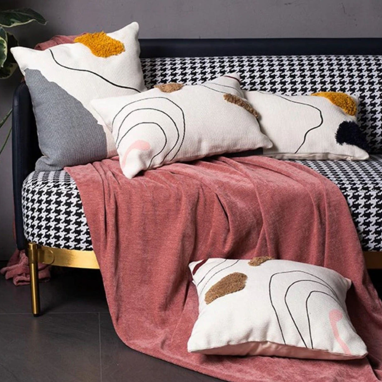 Epsilon Abstract Embroidered Pillow Cover