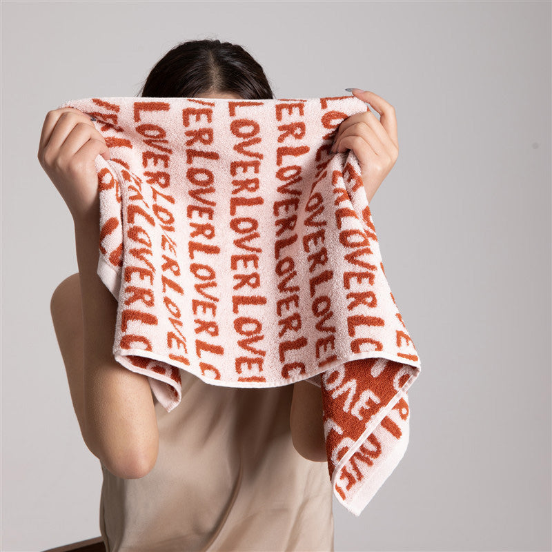 "LOVE" Print Breathable Cotton Towel