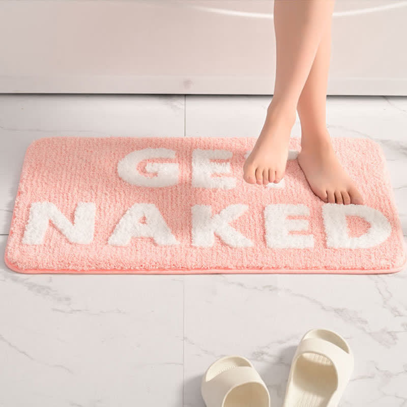 Feblilac Colorful Get Naked Bath Mat, 19.6″x31.5″ Non Slip Bathmat