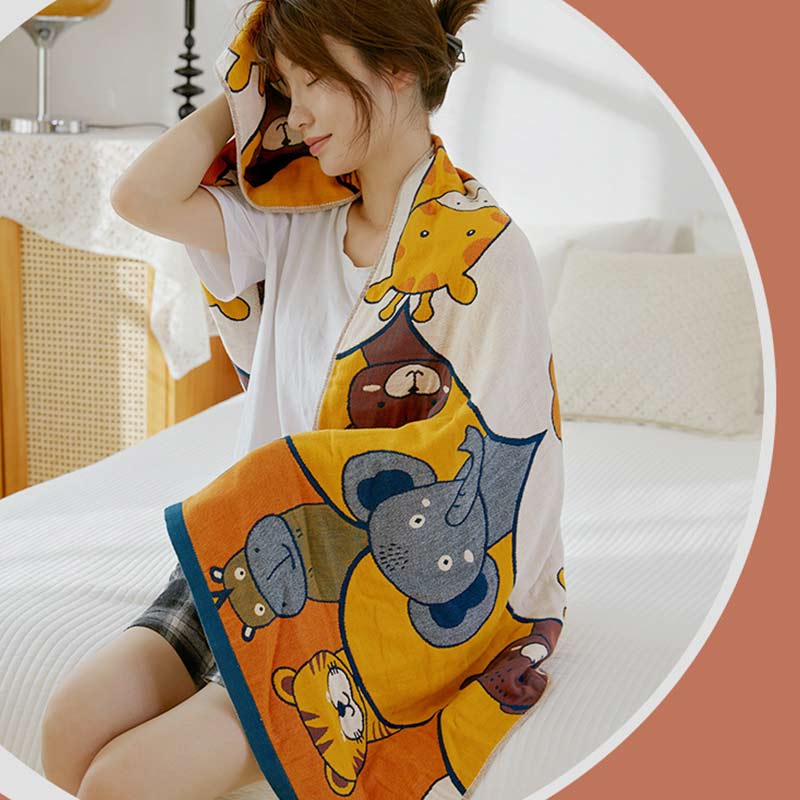 Animal Party Cotton Comfy Bath Towel