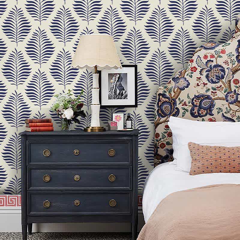 Blue Botanical Pattern Peel & Stick Wallpaper (1 roll)