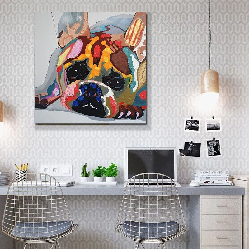 Fido Abstract Hand Painted Canvas