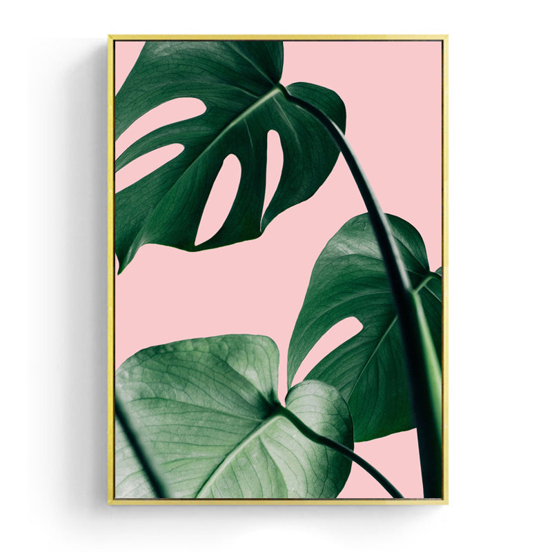 Pink Green Plant Wall Art Canvas Decorative Pictures Poster Print Wall Art Room Decor