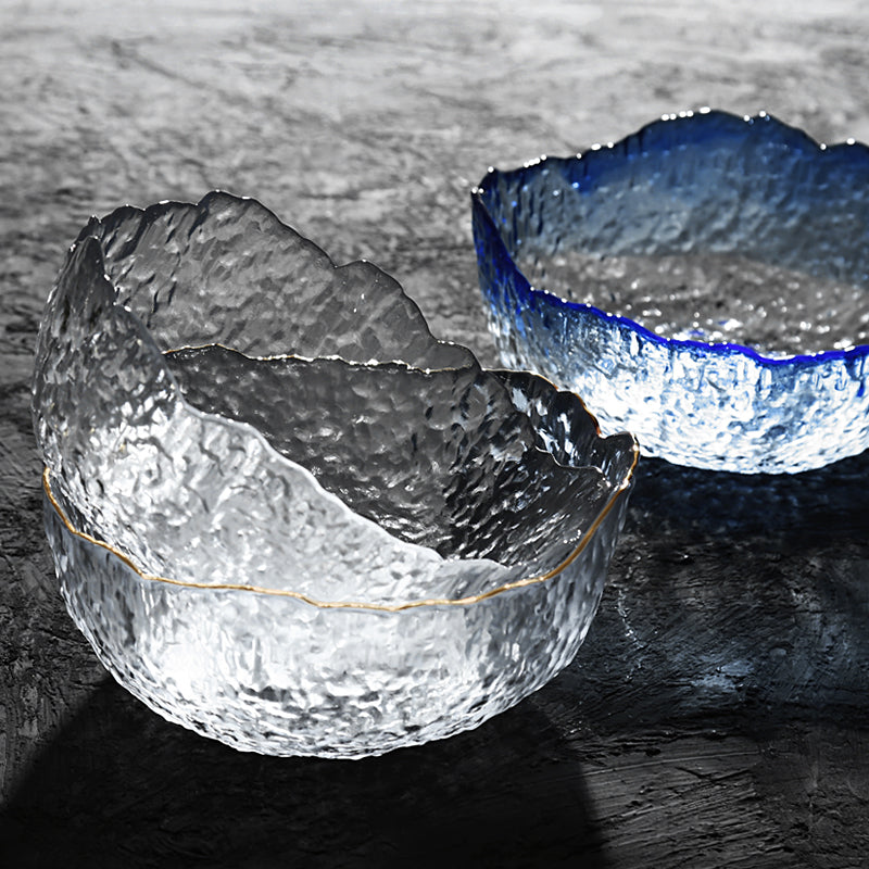 Textured Glass Salad Decorative Bowls Tableware Home Accessories
