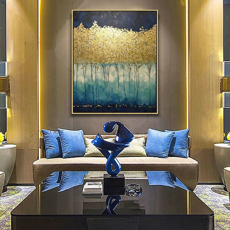 Golden Forest Hand Painted Canvas