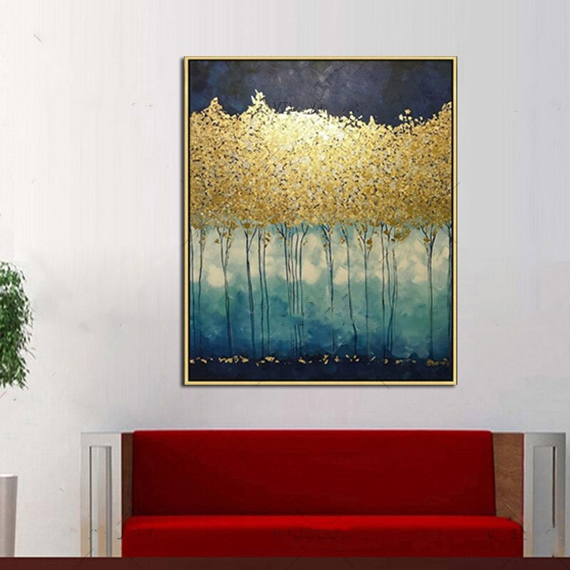 Golden Forest Hand Painted Canvas