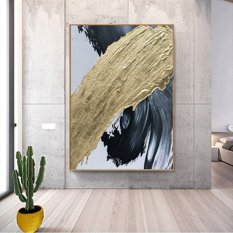 Golden Splash Hand Painted Canvas