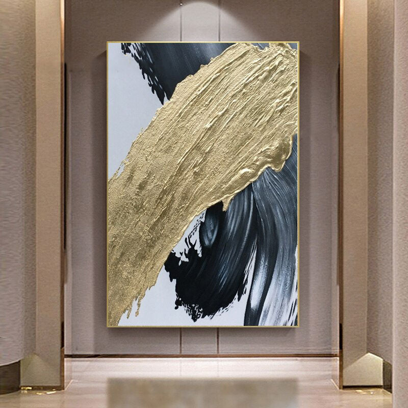 Golden Splash Hand Painted Canvas