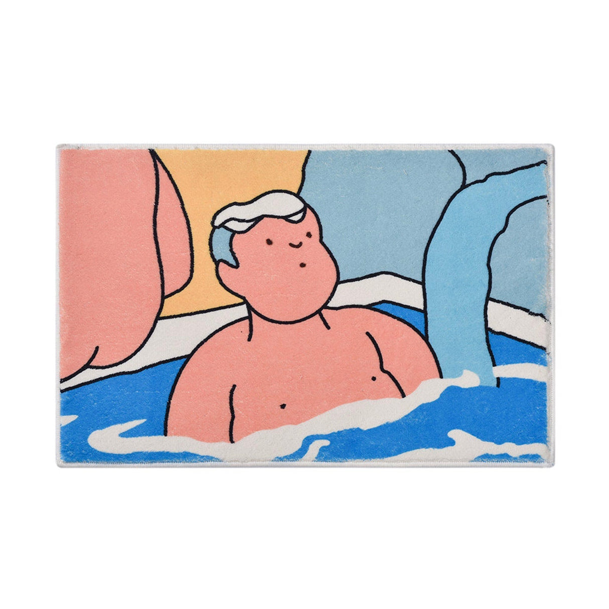 Feblilac Hot Spring Boy Bathroom Mat, Multiple Sized Non Slip Bathmat, Bathroom Rugs, Anti Slip Toilet Mat, Soft Thick Bathroom Carpet, Art Bathroom Mats, Best Bath Rugs, Hot Shower Mat Non Slip, Toilet Rug