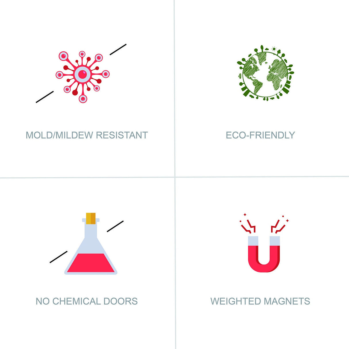 Ofat Home Green Mountain Shower Curtain for Bathroom, Foggy Forest Elk Fabric Shower Curtains, No Liner Needed Waterproof Washable, 72"x72"