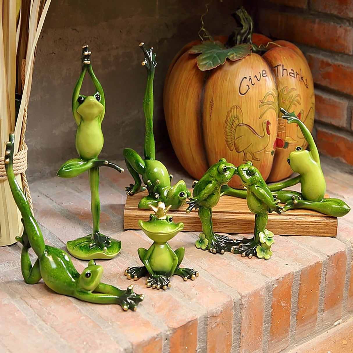 American country cute shape yoga frog decoration ornament crafts decoration creative funny handmade garden decoration children's room decor