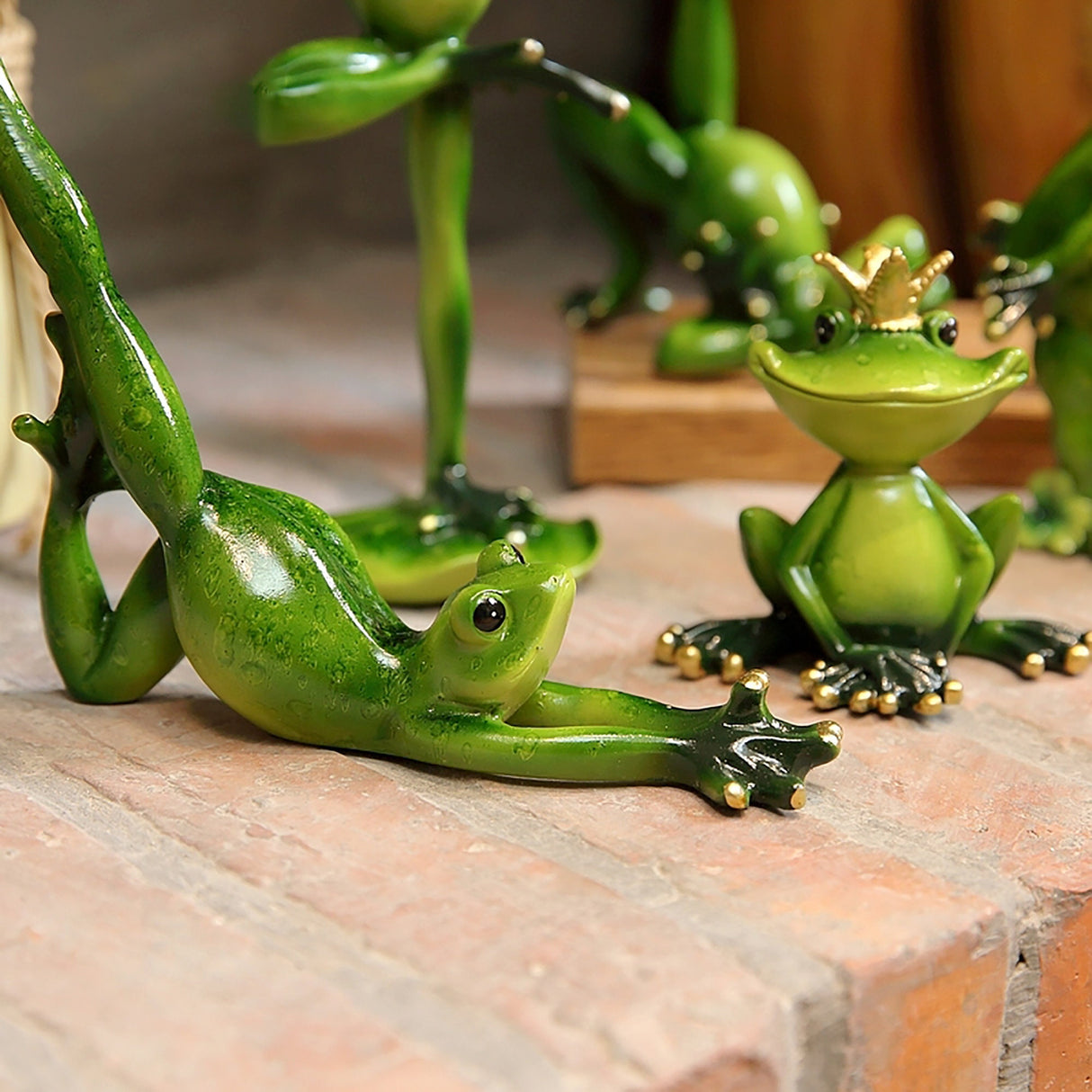 American country cute shape yoga frog decoration ornament crafts decoration creative funny handmade garden decoration children's room decor