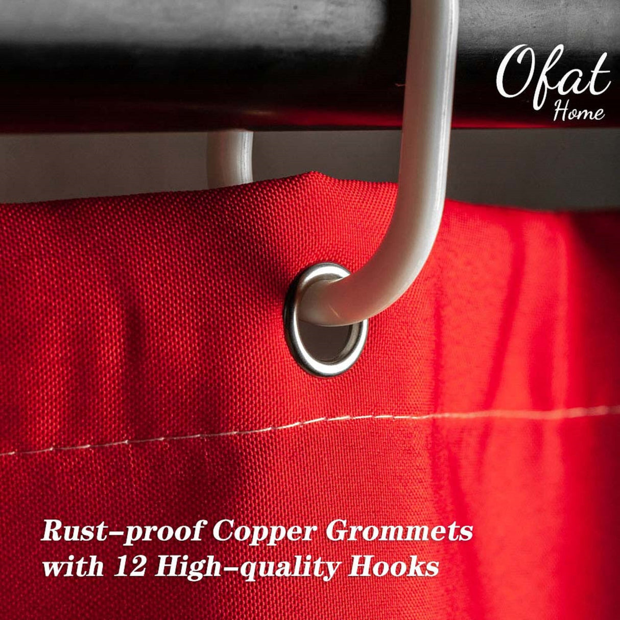 Ofat Home LGBTQ Pride Rainbow Shower Curtain, Japanese The Great Wave Painting Bathroom Decor, No Liner Needed Waterproof Washable, 150gsm