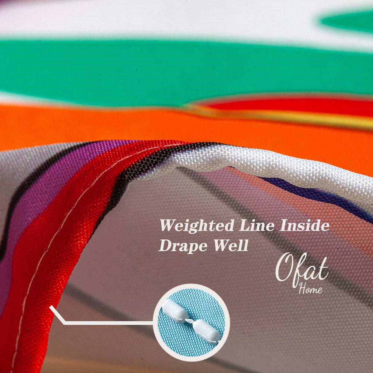 Ofat Home LGBTQ Pride Rainbow Shower Curtain, Japanese The Great Wave Painting Bathroom Decor, No Liner Needed Waterproof Washable, 150gsm