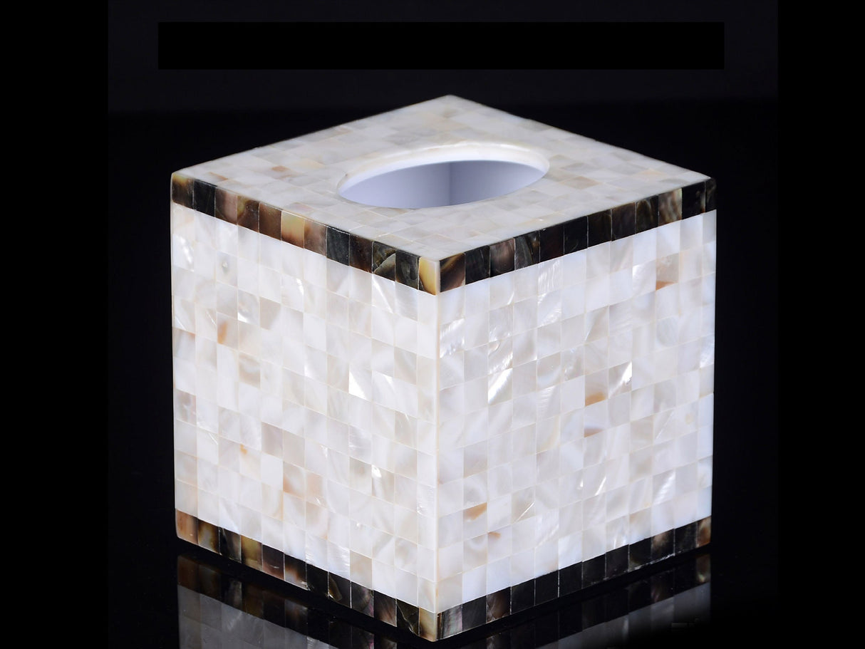 Tissue Box Mother of Pearl SquareTissue Box Holder, Luxurious Tissue Box Cover, Designer Tissue Box Holder, Unique Tissue Cover