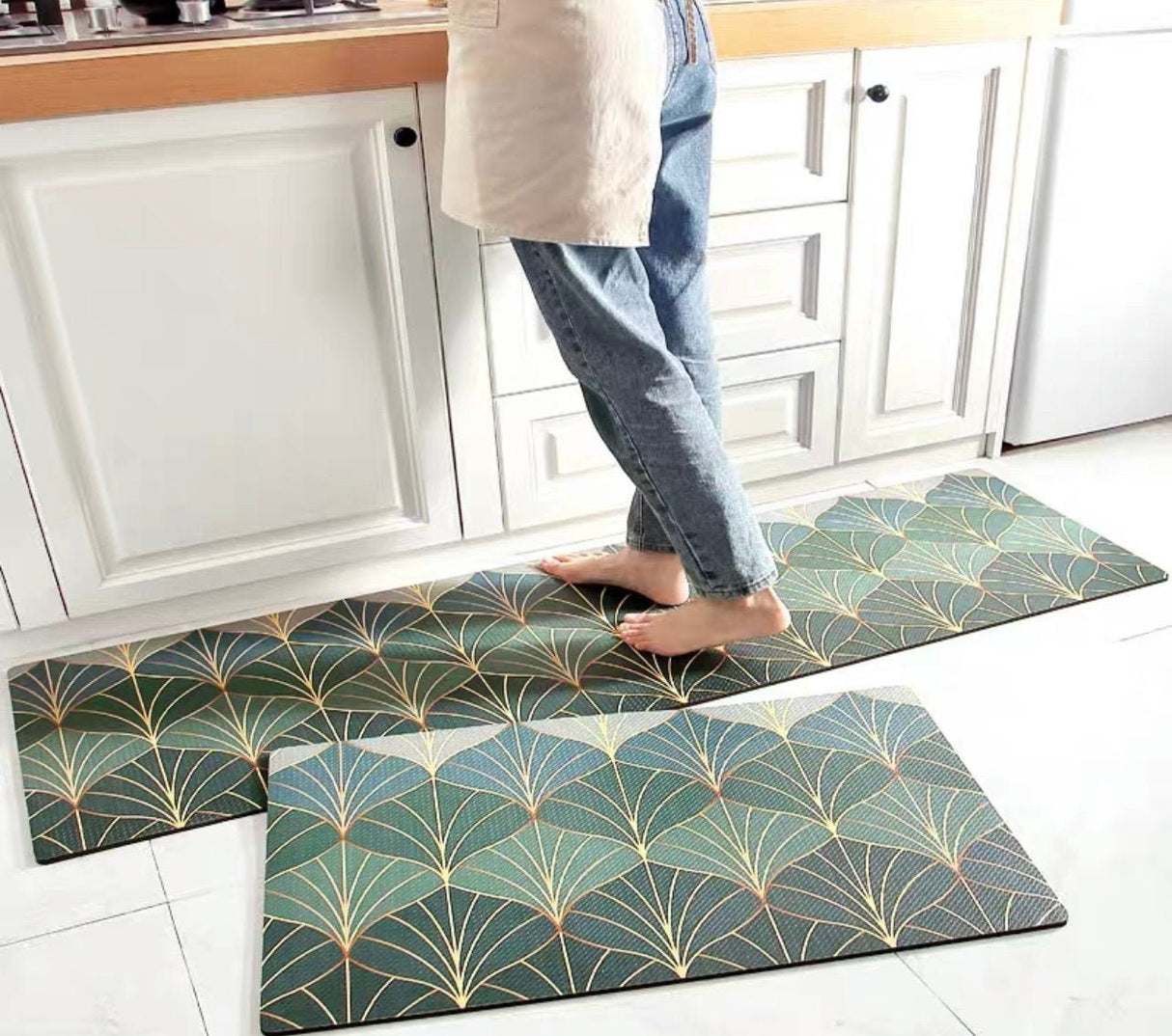 Green Kitchen Mat
