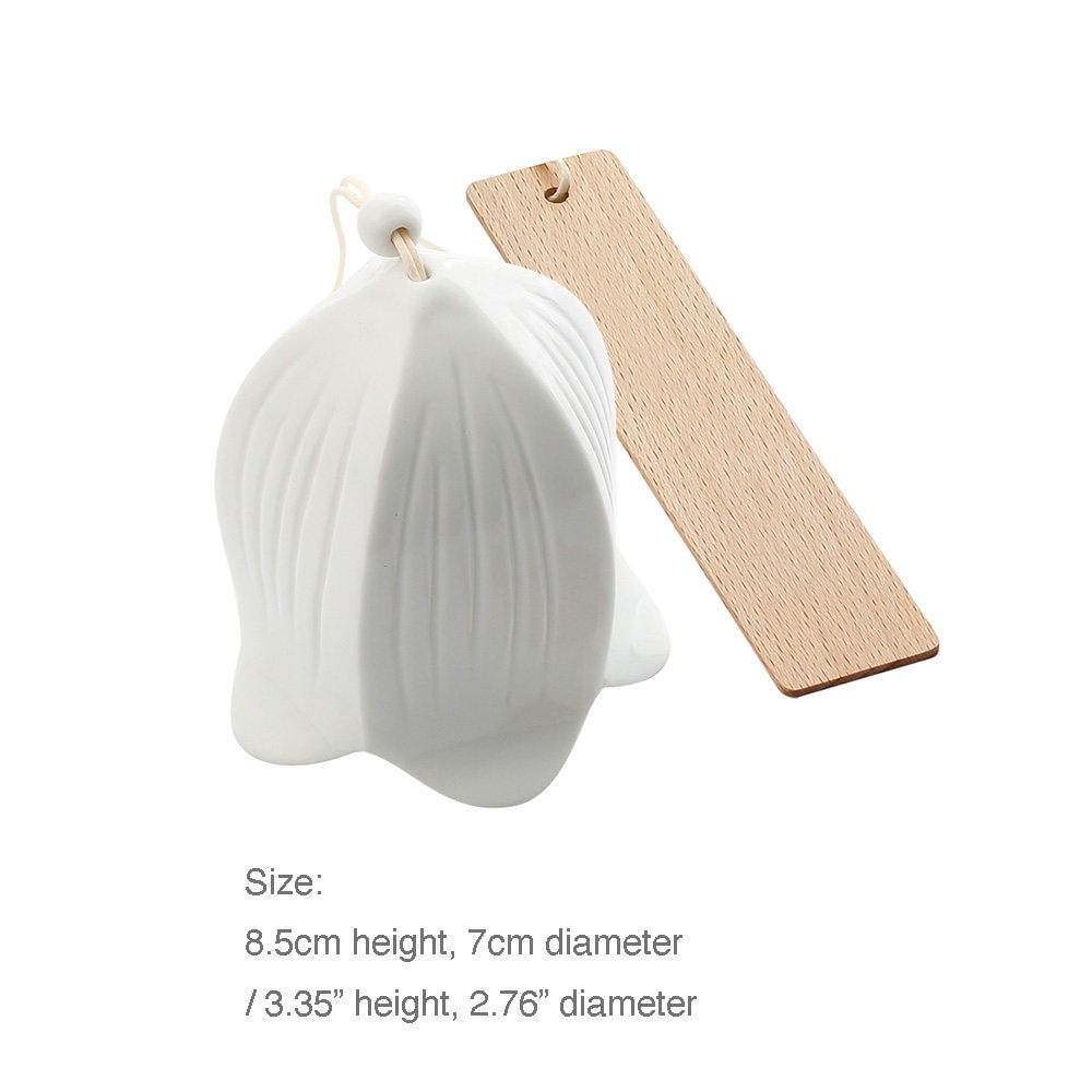 Ceramic Japanese Wind Chime, Pottery Flower Bell Ring Windchime, Traditional Eastern Oriental Zen Home Garden Decoration