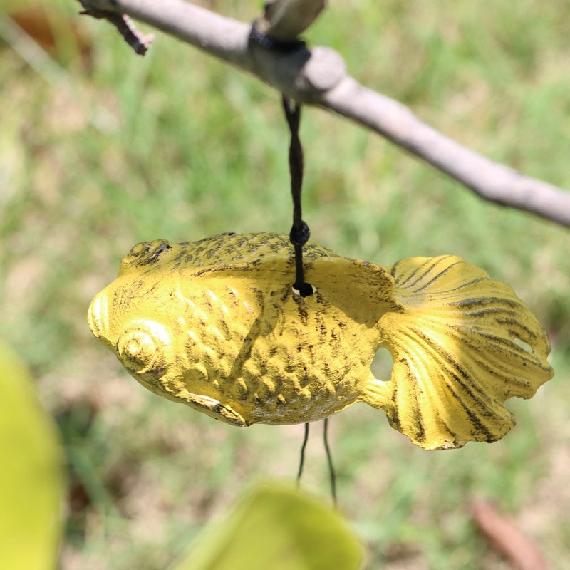 Japanese Style Wind Chime Wind Bell Ring, Cute Animal Shape Metal Chime, Traditional Eastern Oriental Zen Home Garden Decoration