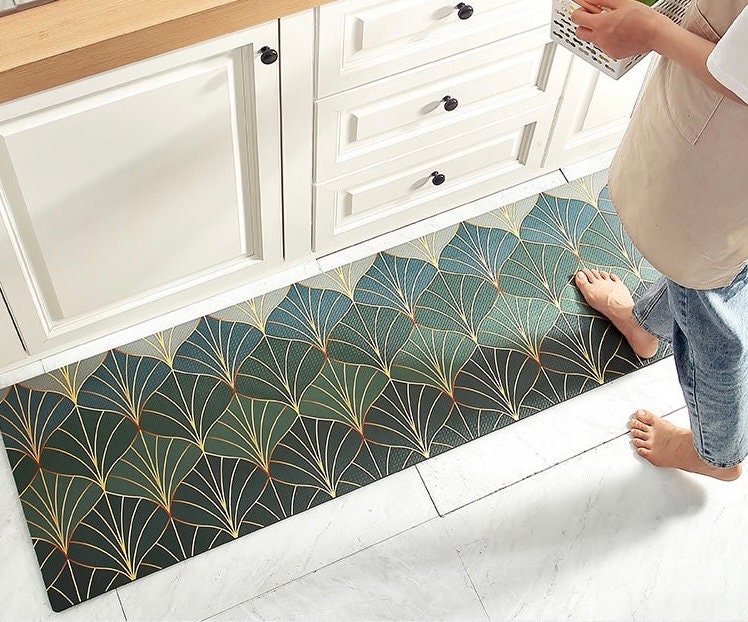 Green Kitchen Mat