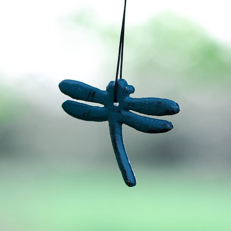Dragonfly Wind Chime, Japanese Style Iron Bell Ring Windchime, Traditional Eastern Oriental Zen Home Garden Decoration