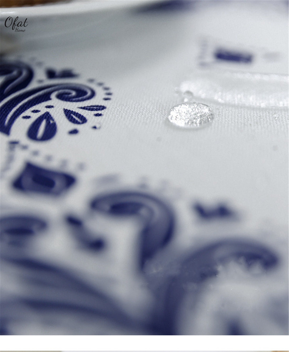 Celadon Pattern Rustic Tablecloth, Waterproof Classial Tablecloth,Tea Tablecover,Coffee Table Runner,Party Decor,Event Tablecloth