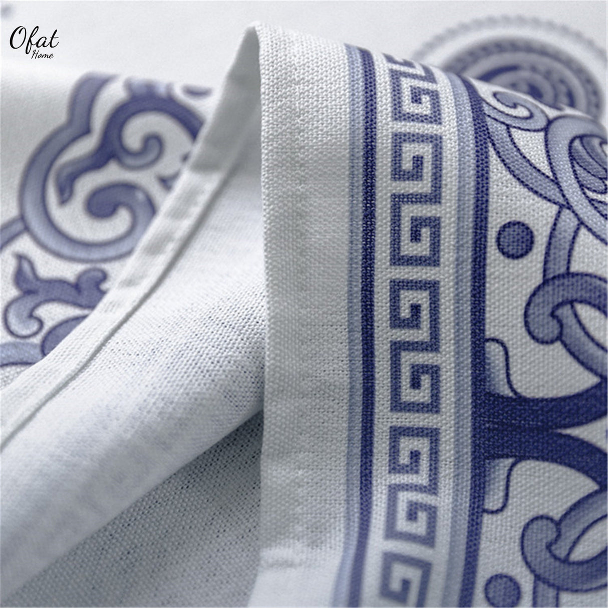 Celadon Pattern Rustic Tablecloth, Waterproof Classial Tablecloth,Tea Tablecover,Coffee Table Runner,Party Decor,Event Tablecloth