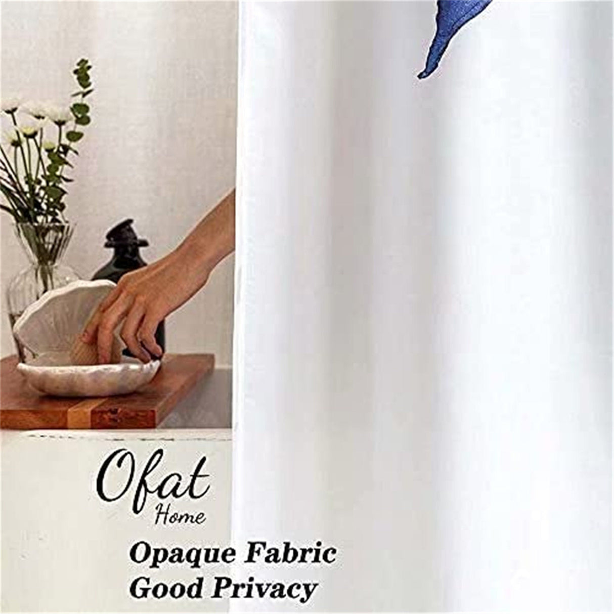 Ofat Home Boho Chic Tribal Shower Curtain with Hooks Bathroom Decor, No Liner Needed Waterproof Washable, Heavy Fabric 150gsm, 72"x72"